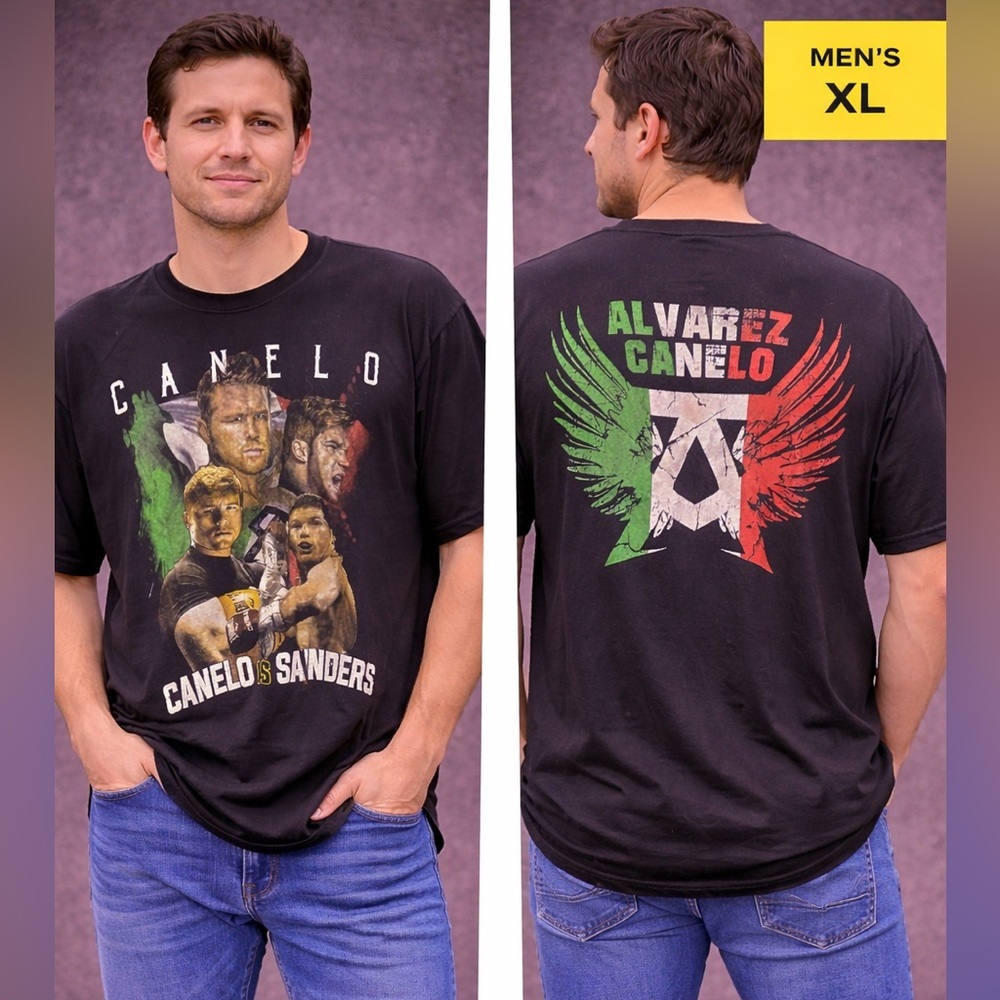 Canelo Alvarez Graphic Tee - Men's Black Short Sleeve Shirt XL